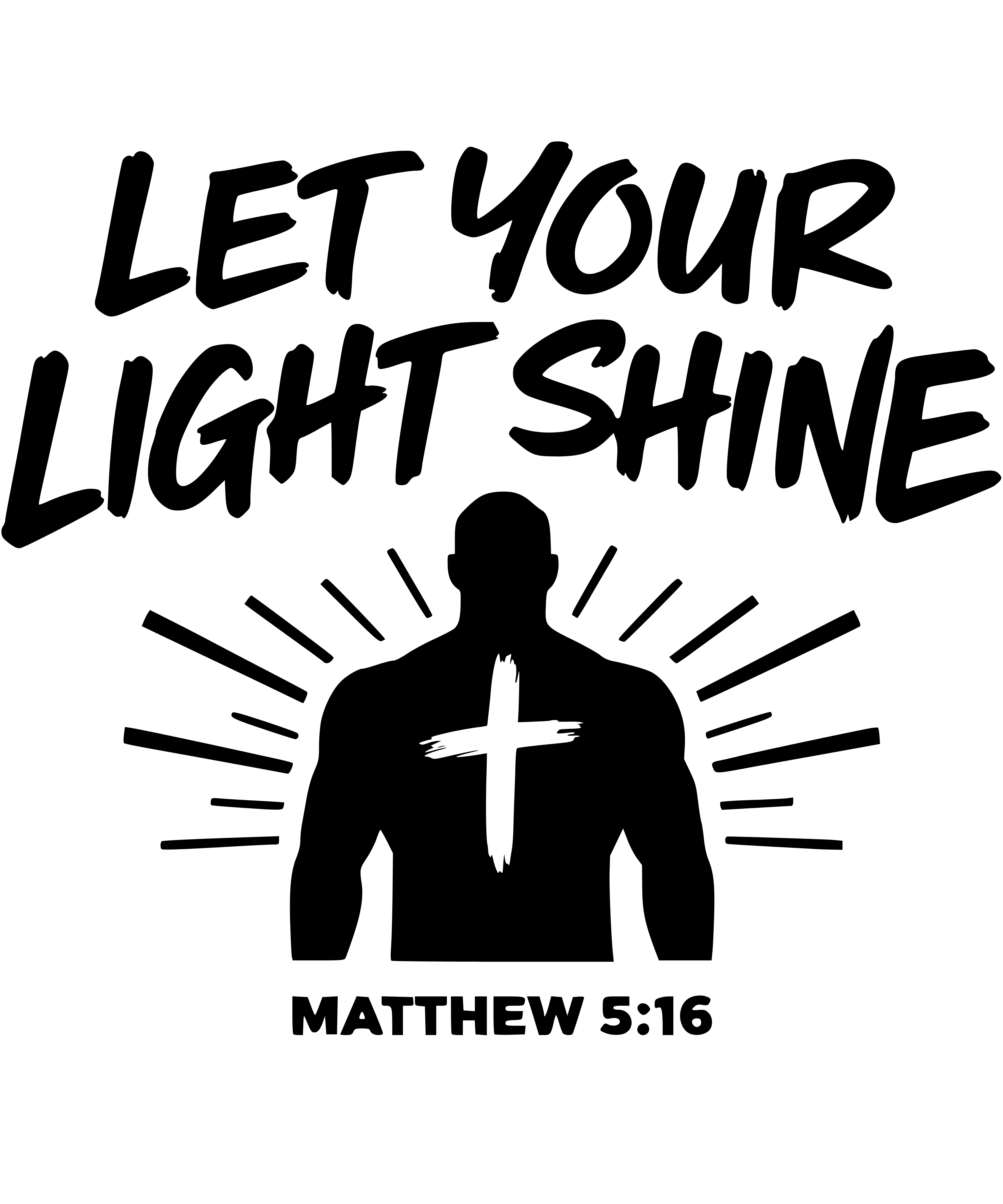 Apparel inspired by Matthew 5:16 Let Your Light Shine