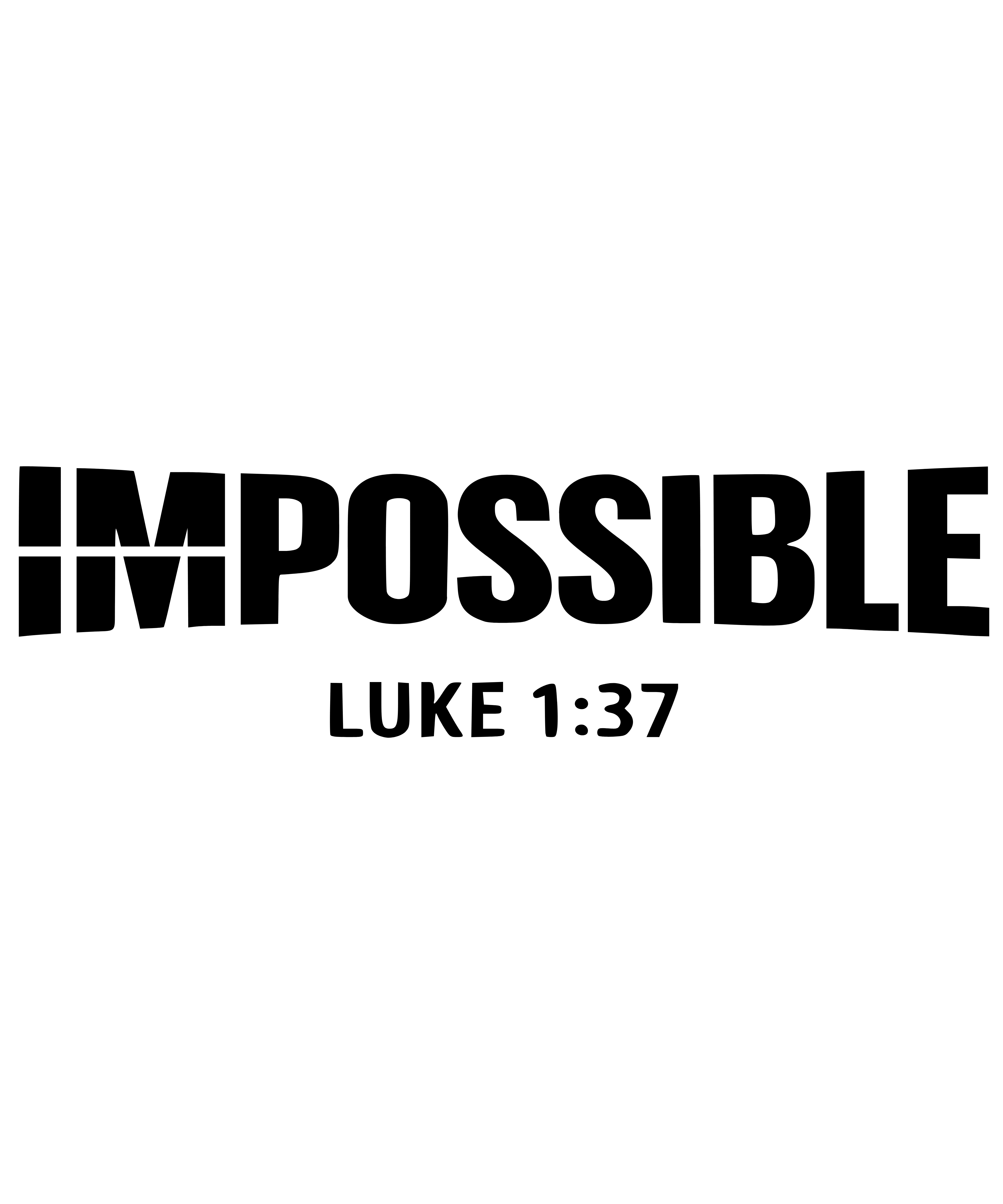 Apparel inspired by Luke 1:37 nothing will be impossible with God