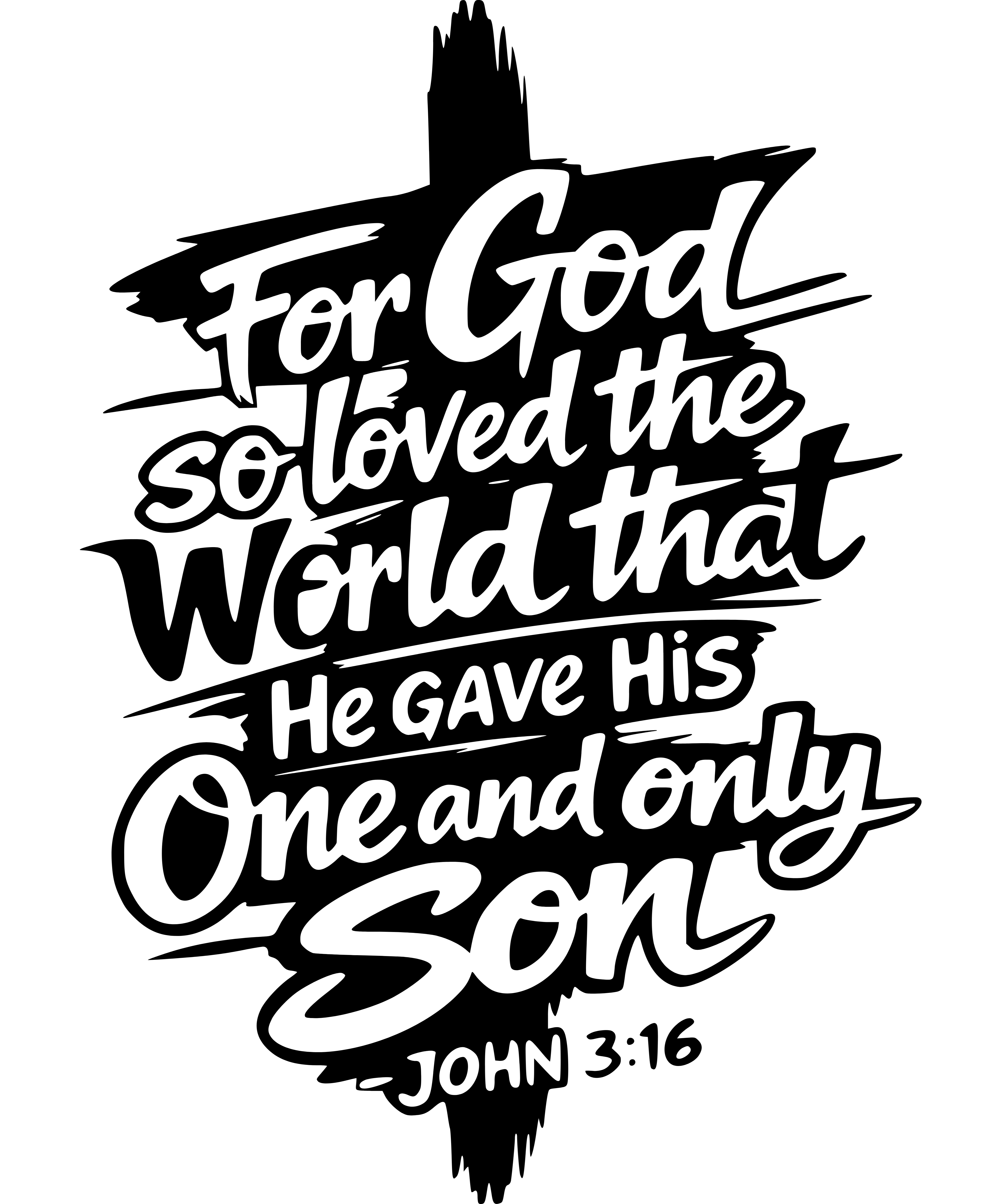 Apparel inspired by John 3:16 for God so loved the world