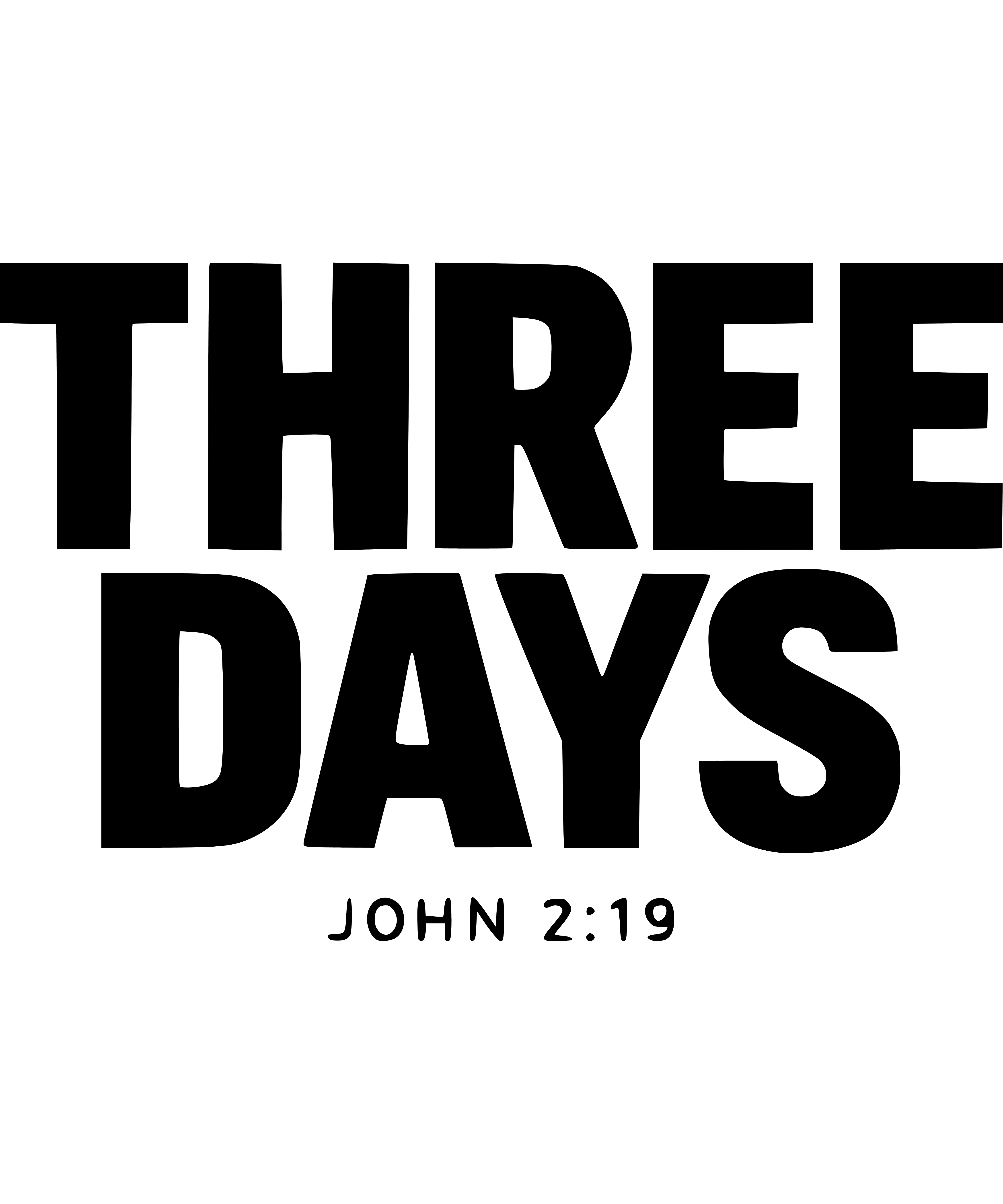 Apparel inspired by John 2:19 three days resurrection promise